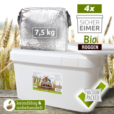 4 x 7,5 kg BIO Roggen – Ganzkorngetreide | DE-ÖKO-006