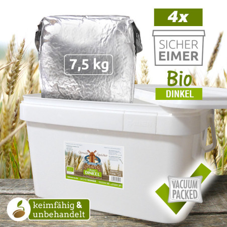 4 x 7,5 kg BIO Dinkel – Ganzkorngetreide | DE-ÖKO-006