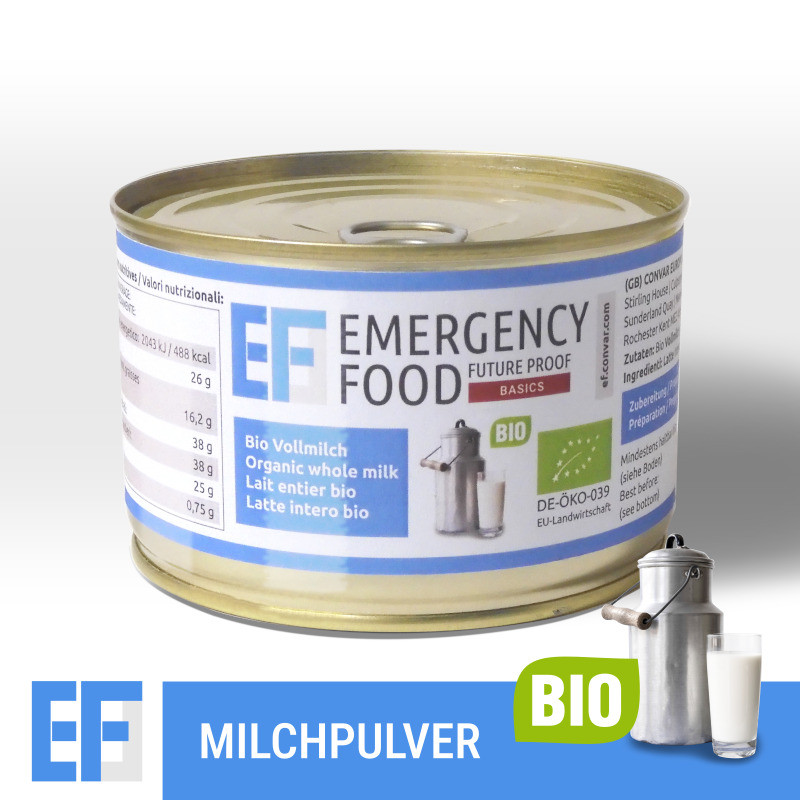 Emergency Food - Lait entiers en poudre 650g - Stock alimentaire d