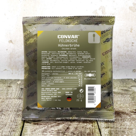 CONVAR™ Cuisine de Camp Bouillon de Poulet 20 g | Alimentation Longue Durée