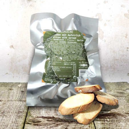 CONVAR  4 fette di pane con crema spalmabile – Gusto: aglio (35 g)