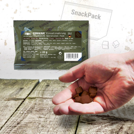 CONVAR™ Feldküche Mission alimentare SnackPack, gusto: cioccolato-noce (22g)