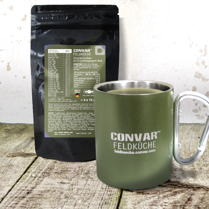 4 x CONVAR™ Feldküche Bevanda iso con vitamine e minerali (15 g) 4 x CONVAR™ Feldküche Bevanda iso con vitamine e minerali (15 g)