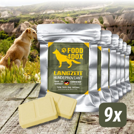 9 x CONVAR™ Feldküche FOOD4DOX Provision de chien à long terme (120g)