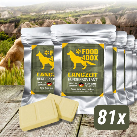 81 x CONVAR™ Feldküche FOOD4DOX Cibo per cani a lungo termine (120 g)