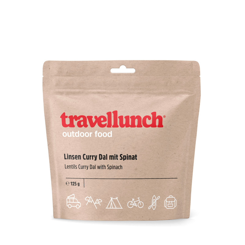 Travellunch Dal de lentilles au curry et aux épinards (125g)