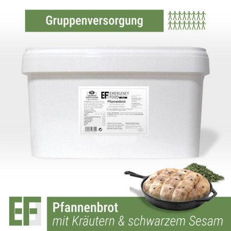 EF MEALS Pfannenbrot mit Kräutern und schwarzem Sesam (5kg) (ESL) 2 x 25 Portionen