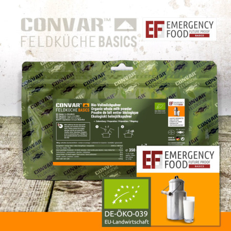 CONVAR™ Feldküche Basics Bio Vollmilchpulver (350g ergibt 3 Liter) - [DE-ÖKO-039]