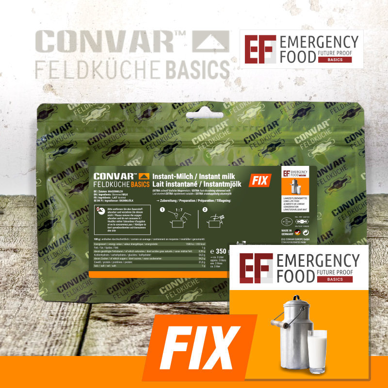 CONVAR™ Feldküche BasicsFIX Instant-Latte (latte scremato) (125g)