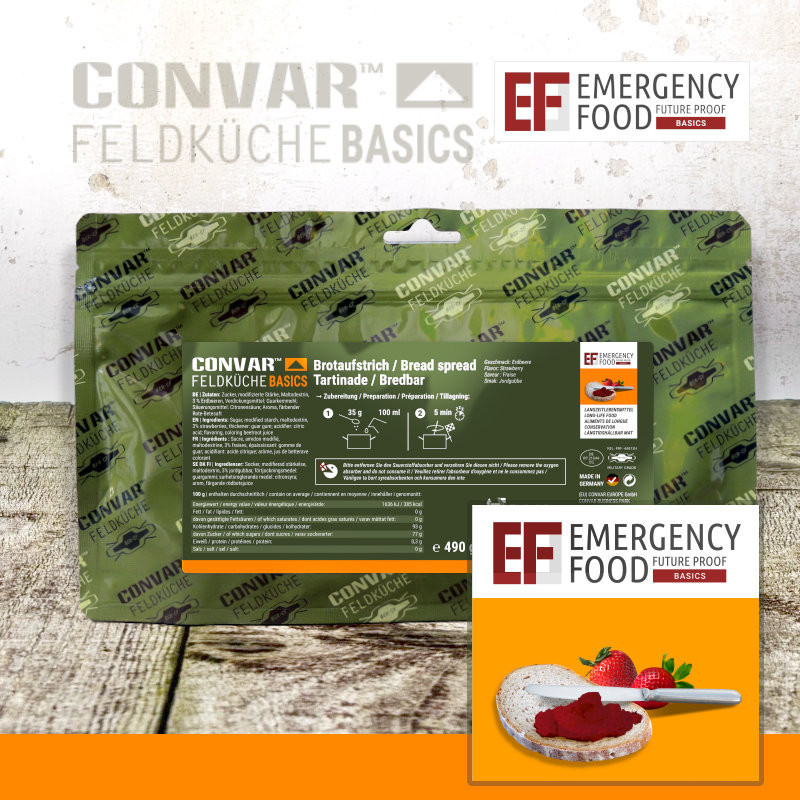 CONVAR™ Feldküche Basics Pâte à tartiner à la fraise (490g)