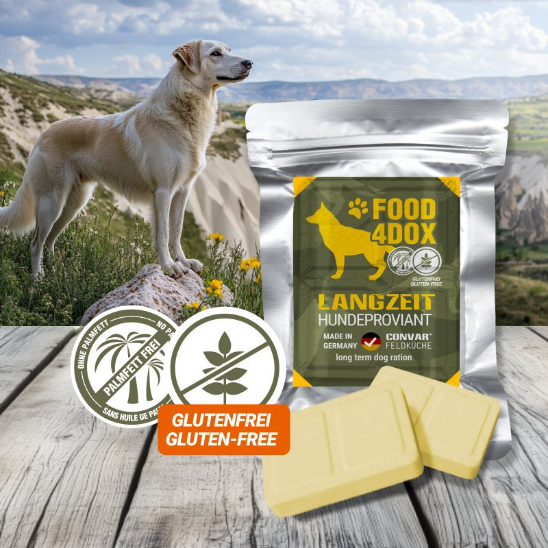 CONVAR™ Feldküche FOOD4DOX Langzeit Hundeproviant Palmfett & Glutenfrei (120g)