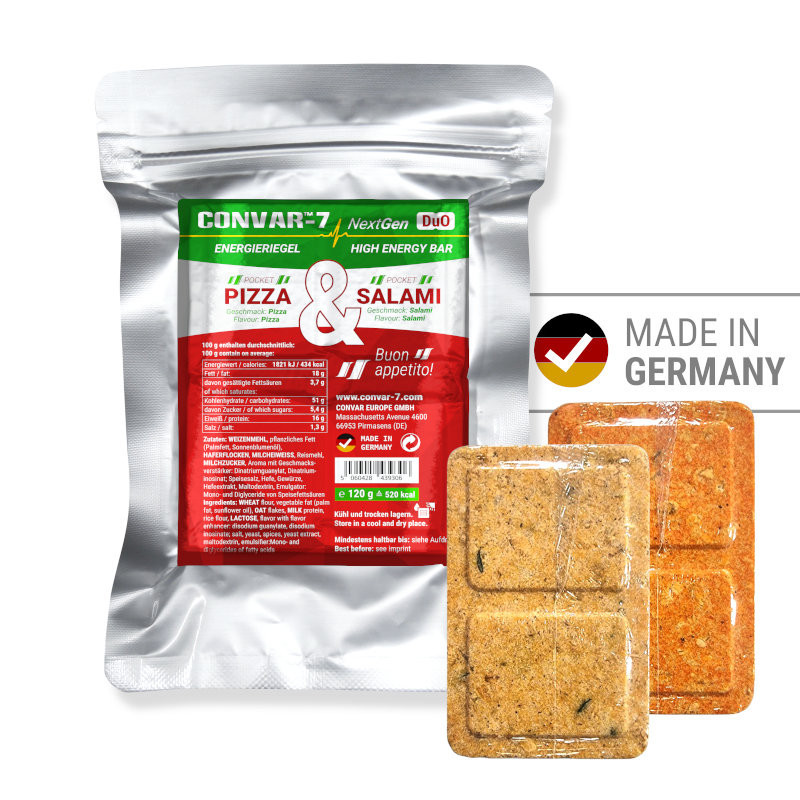9 x CONVAR-7 NextGen Energy Bar Duo Pizza & Salami (120g) 9 x CONVAR-7 NextGen Energy Bar Duo Pizza & Salami (120g)