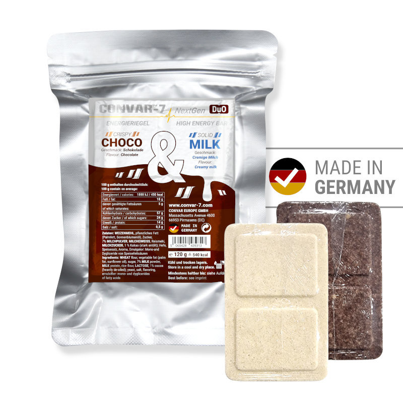 9 x CONVAR-7 NextGen Energy Bar Duo Choco & Milk (120g) 9 x CONVAR-7 NextGen Energy Bar Duo Choco & Milk (120g)