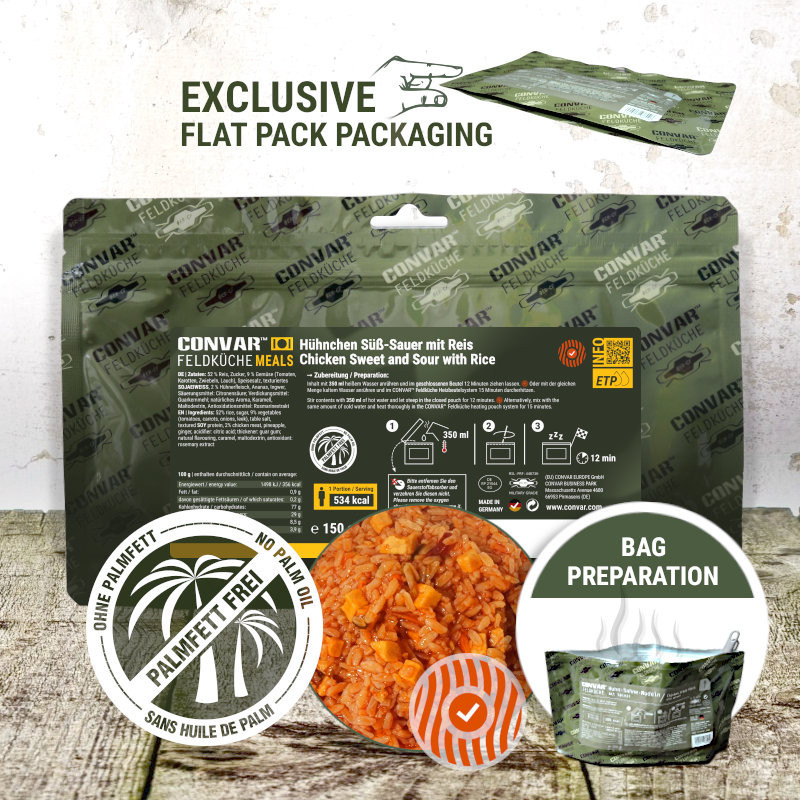 CONVAR™ Feldküche Sweet and sour chicken with rice (150g)