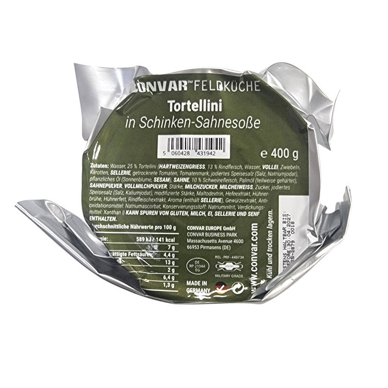 CONVAR™ Feldküche Tortellini in Schinken-Sahnesoße (400g) CONVAR™ Feldküche Tortellini in Schinken-Sahnesoße (400g)