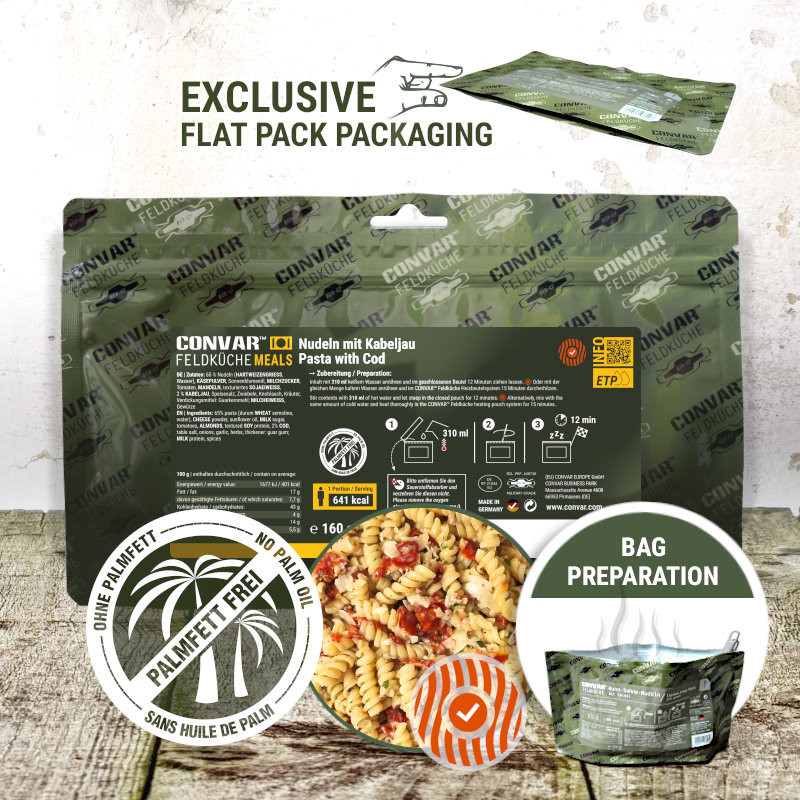 CONVAR™ Feldküche Tagliatelle con merluzzo (1 porzione) (160g) CONVAR™ Feldküche Tagliatelle con merluzzo (1 porzione) (160g)
