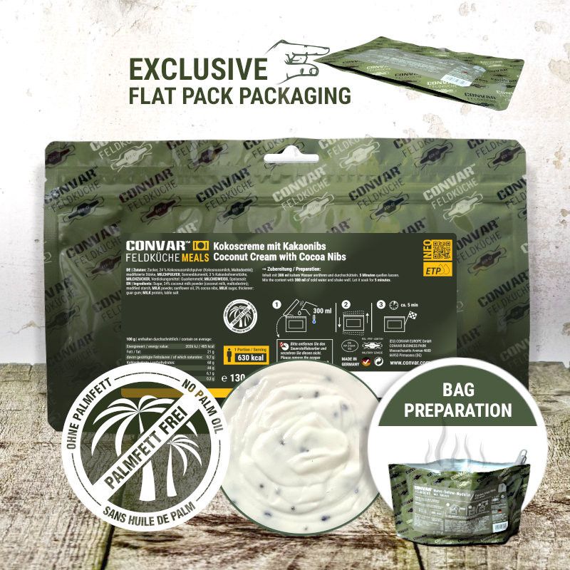 CONVAR™ Feldküche Crème à la noix de coco avec éclats de cacao (130g)