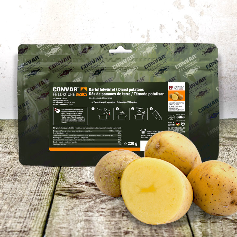CONVAR™ Feldküche Basics Cubes de pommes de terre (230g) CONVAR™ Feldküche Basics Cubes de pommes de terre (230g)
