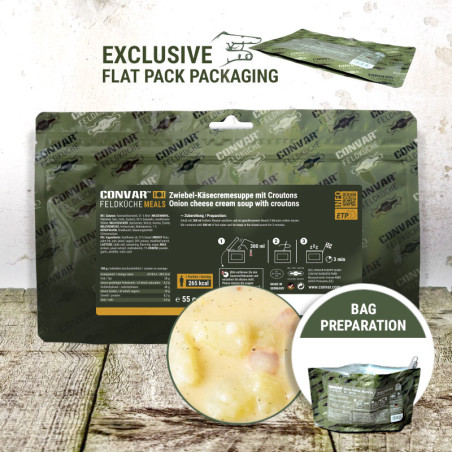 CONVAR™ Feldküche Zwiebel-Käsecremesuppe mit Croutons (55g)