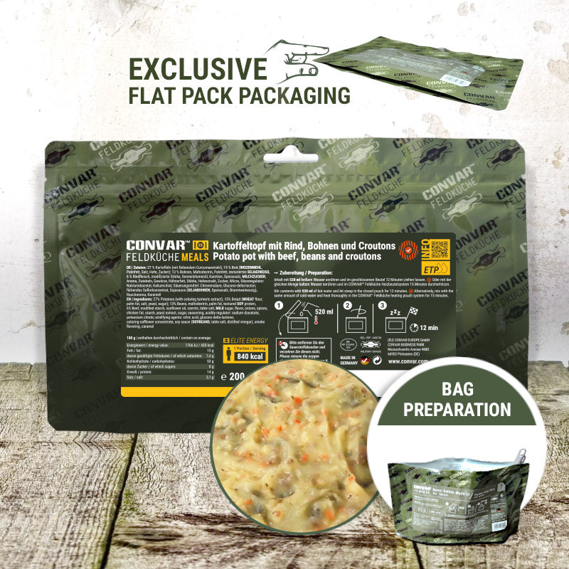 CONVAR™ Feldküche Potato pot with beef, beans and croutons (1 portion) (200g)