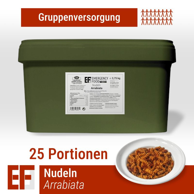 EF MEALS Pasta con salsa arrabbiata 25 porzioni (3,75 kg)