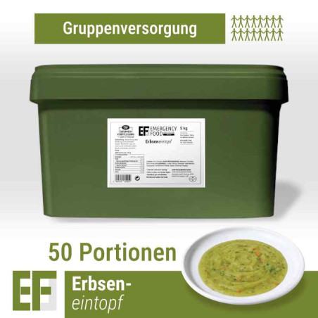 EF MEALS Potage aux pois (5 kg) (ESL) 2 x 25 portions | Réserves d'urgence et restauration collective