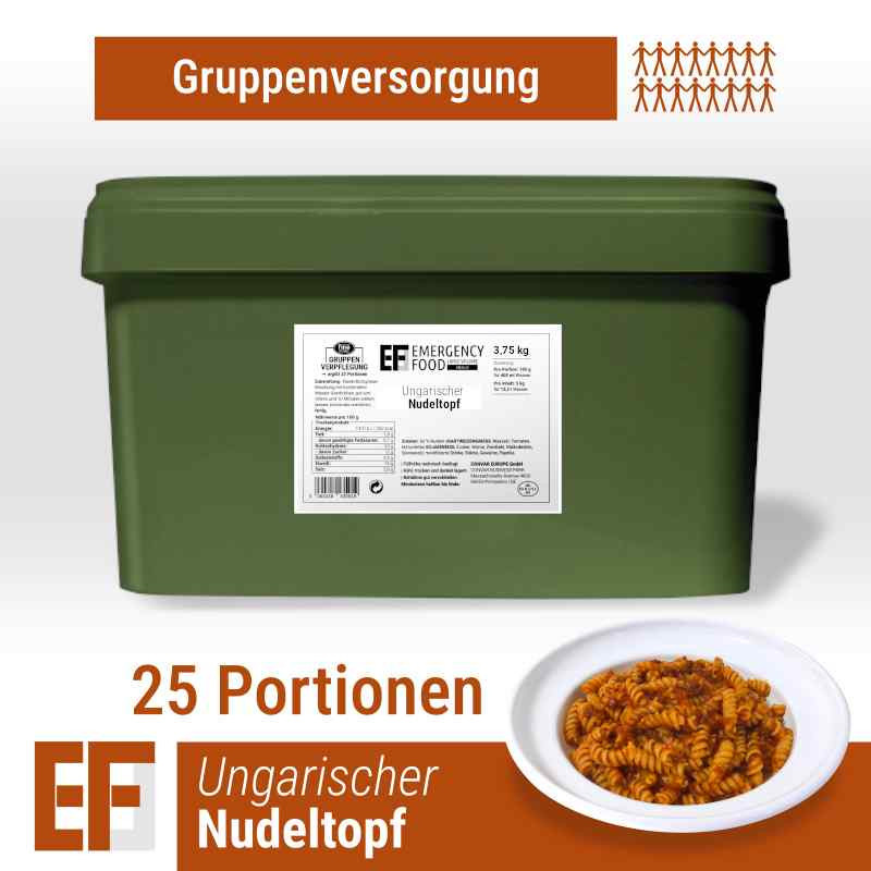 EF MEALS Ungarischer Nudeltopf mit Rindfleisch (3,75kg) (ESL) 25 Portionen
