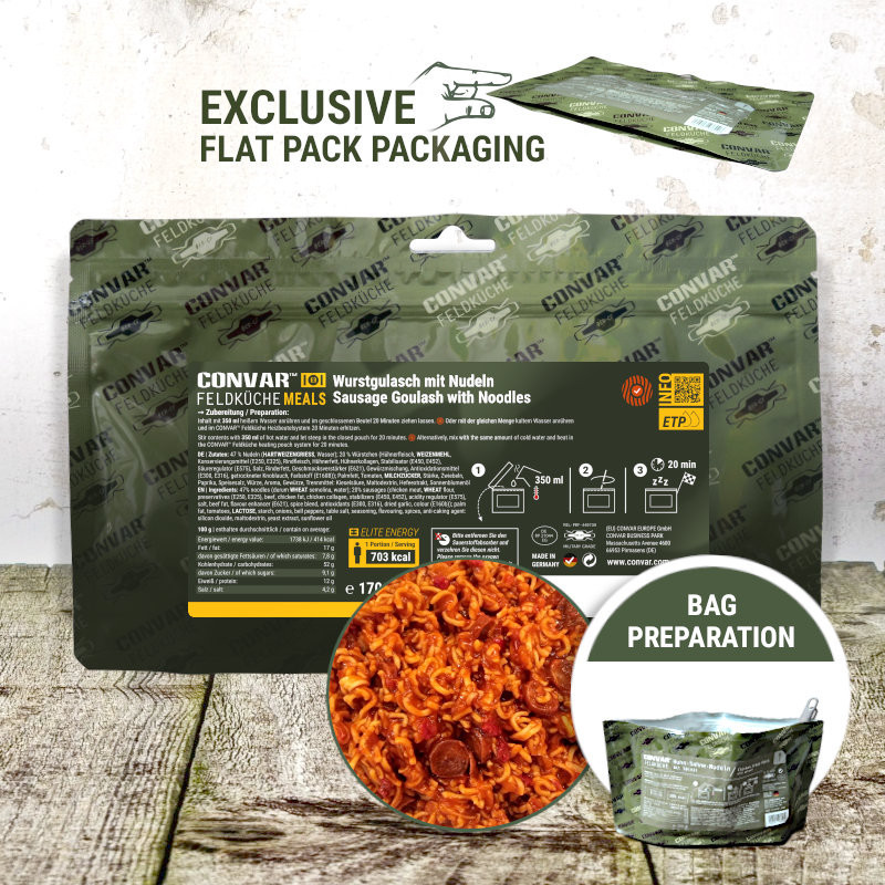 CONVAR™ Feldküche Sausage Goulash with Pasta (170 g) CONVAR™ Feldküche Sausage Goulash with Pasta (170 g)