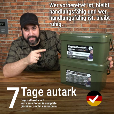 BugOutSurvival Scorta di emergenza per 7 giorni – Kit di preparazione alle crisi