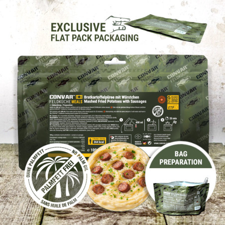 CONVAR Feldküche Bratkartoffelpüree mit Würstchen 100g
