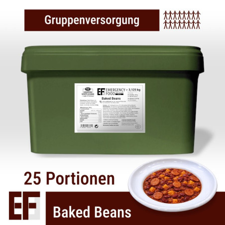 EF MEALS Baked Beans 3.125 kg (ESL) | 25 servings of emergency food