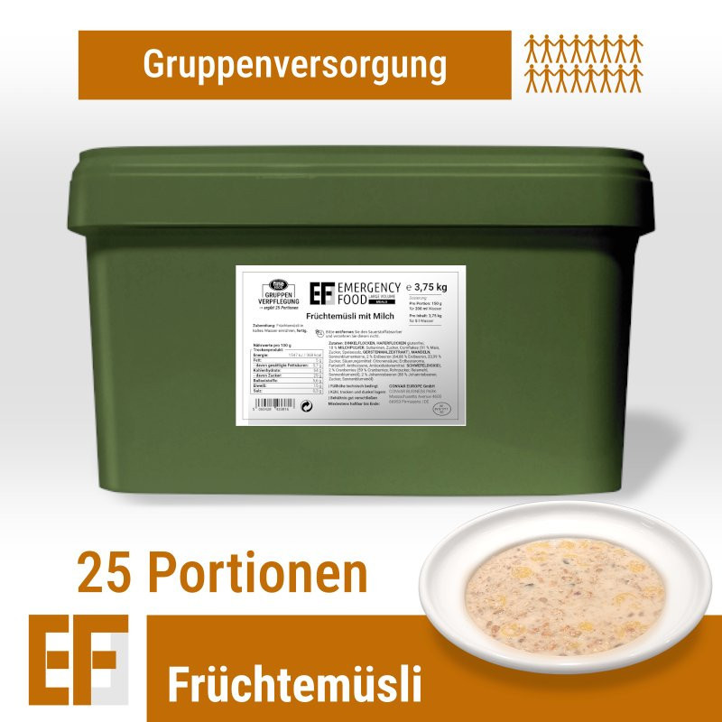 EF MEALS Früchtemüsli mit Milch (3,75 kg) (ESL) 25 Portionen